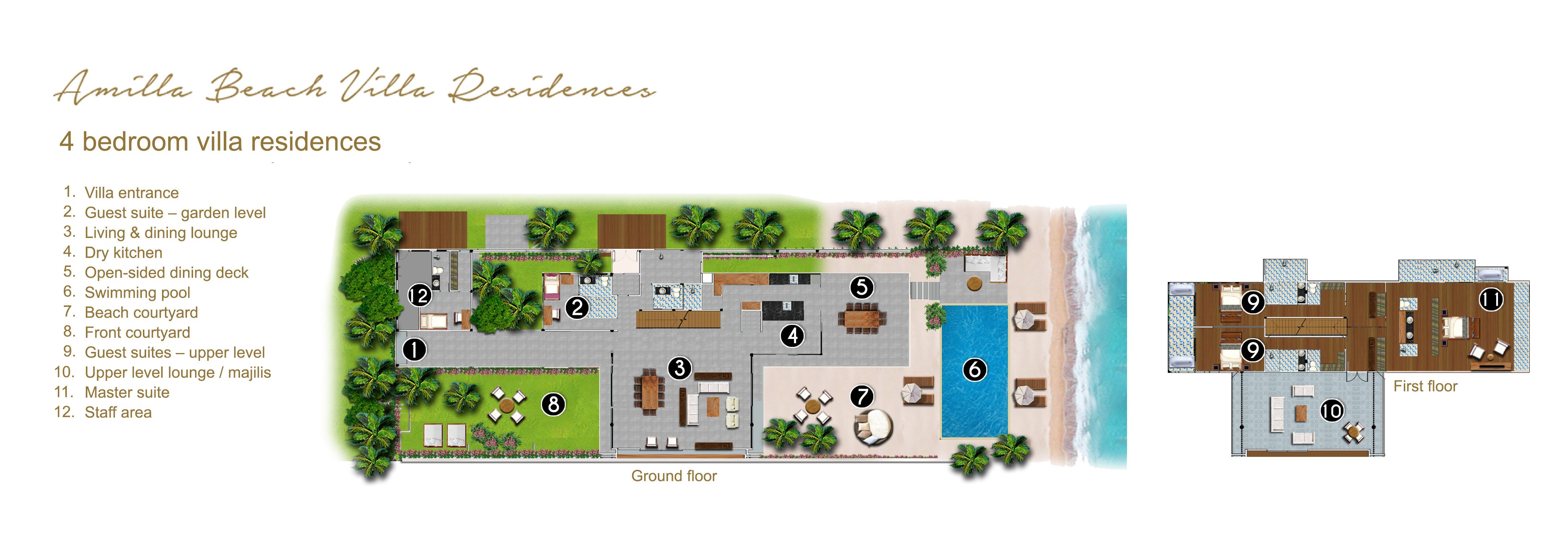 Amilla Beach Residences - Beach Residence 4 Bedroom Floorplan